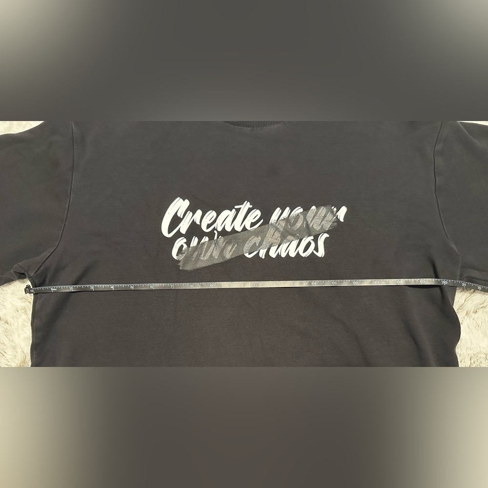 Zara Men’s Create Your Own Chaos Black and White Slogan T shirt - Picture 2 of 9